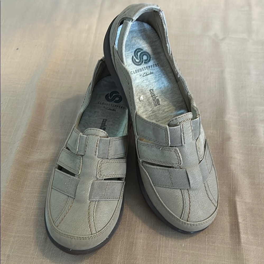 Clarks Beige Slip-On Loafers